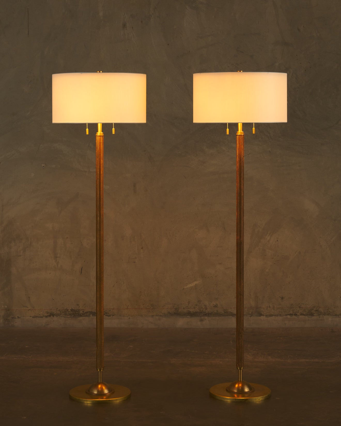 PAIR OF SNAKE SKIN STANDING LAMPS BY GIANNI VALLINO